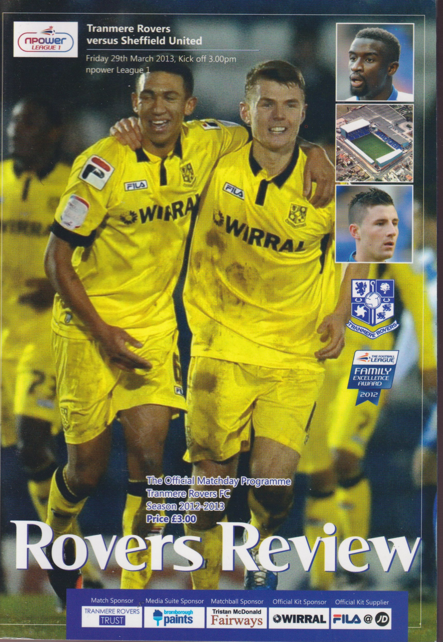 Tranmere Rovers v Sheffield United match programme